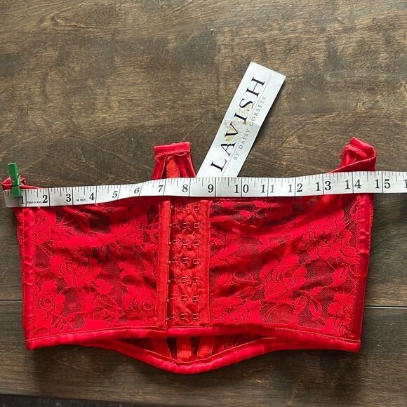 NWT Daisy corsets Lavish Red Sheer Lace Underwire Waist Cincher Corset - Picture 14 of 15